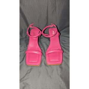 New Without Box Dream Pairs Open Toe Ankle Strap Square Party Sandal Pink Sz:6.5